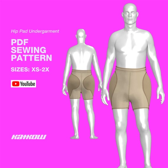 Shapewear Hip Pads Sewing Pattern sizes XS-2X Drag Queen Stretch  Undergarment With Bum Pad Shorts PDF -  Israel
