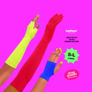 マルチスタイルグローブ（S-L）縫製パターン ドラァグクイーンコスプレメンズコスチューム用 ストレッチオペラフィンガーレスグローブレット 簡単縫製