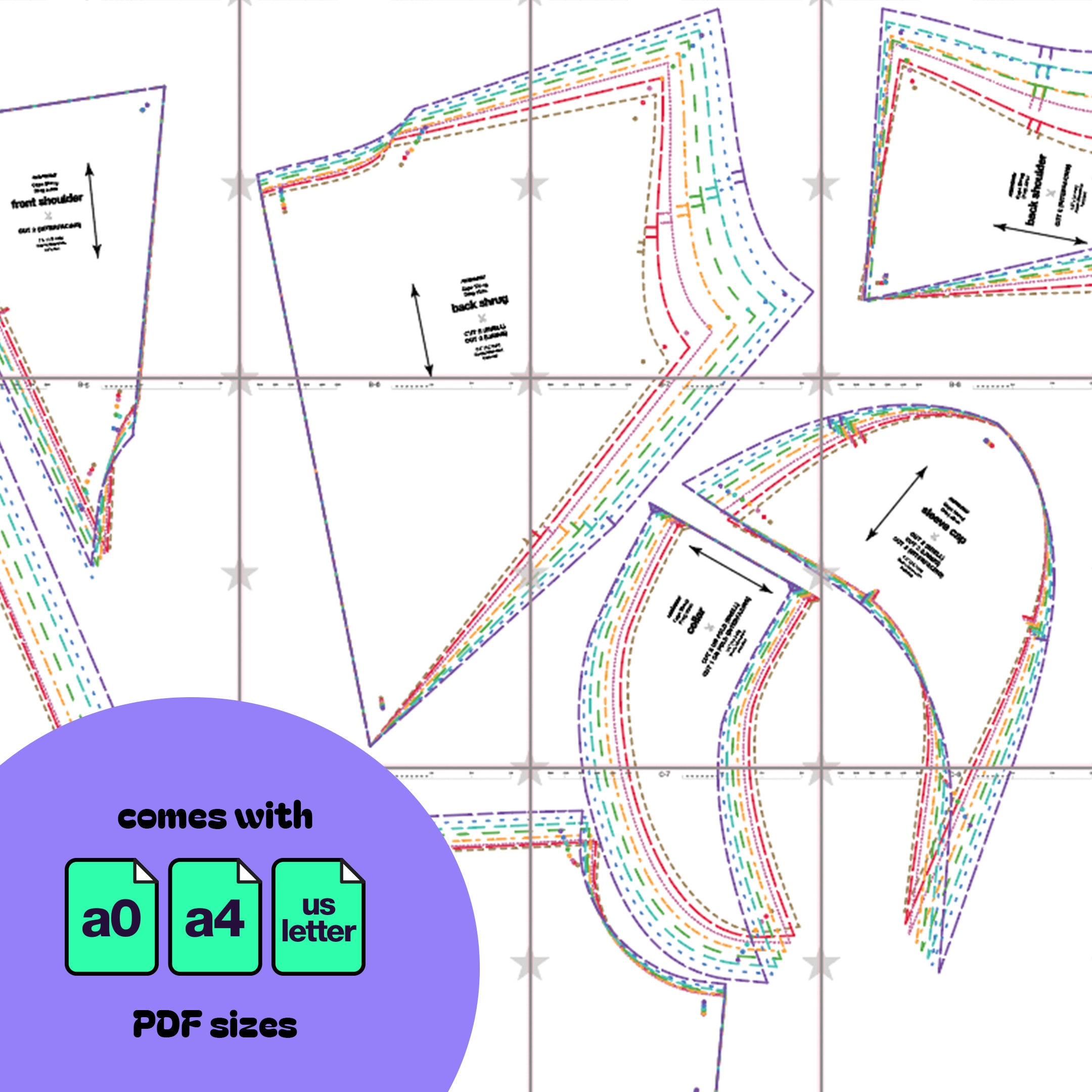 Pointed Shoulder Cape Sewing Pattern (sizes XS-4X) - PDF - Drag Queen ...