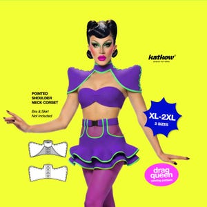 Patrón de costura para corsé de hombros puntiagudos (XL-2XL) para arnés de cosplay de disfraz de Drag Queen