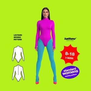 Damdräkt med trikåmönster (8-18) Stretchig dansdräkt Cosplay Bodysuit Långärmad Handske