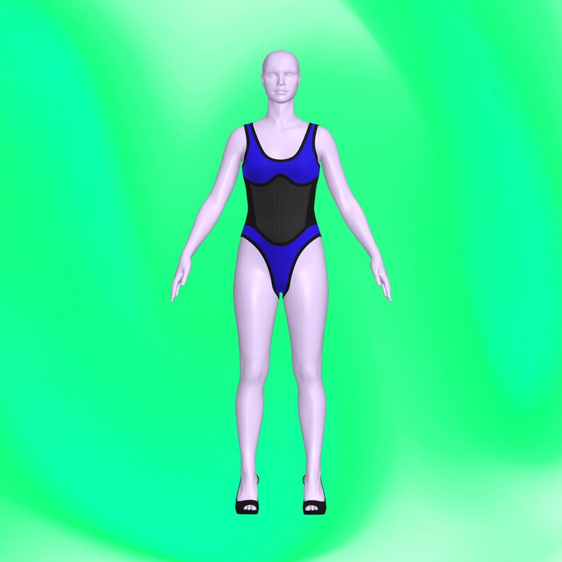 katkow drag queen colorblock bodysuit leotard sewing pattern front
