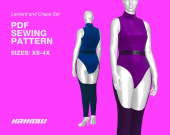 Chaps and Leotard Sewing Pattern (Sizes XS - 4X) - PDF DOWNLOAD - Drag Queen Costume