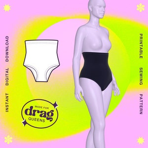 Waist Cover Undergarment Sewing Pattern (XS-4X)  - PDF - Drag Queen Costume, Corset, Shapewear, Cover Up, Stretch