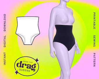 Waist Cover Undergarment Sewing Pattern (XS-4X)  - PDF - Drag Queen Costume, Corset, Shapewear, Cover Up, Stretch