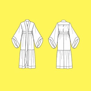 Vintage Robe (XS-M) Sewing Pattern For Drag Queens Reveal Coat Costume Sleepwear Lingerie Old Hollywood