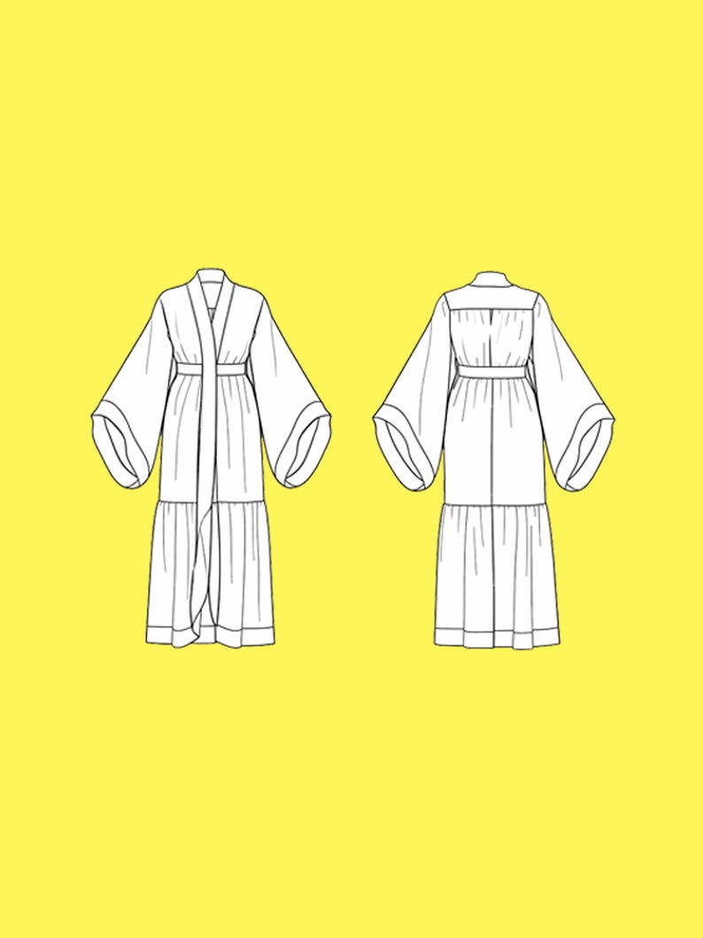 Vintage Robe (XS-M) Sewing Pattern For Drag Queens Reveal Coat Costume Sleepwear Lingerie Old Hollywood