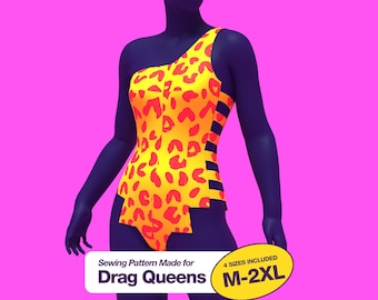 Wild Bodysuit (M-2XL) Sewing Pattern For Drag Queens Halloween Pin-up Costume Vintage PDF