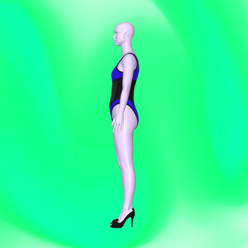 katkow drag queen colorblock bodysuit leotard sewing pattern side