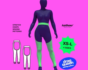 Stretch Chaps (XS-L) Sewing Patterns For Drag Queens Costume Pants Bottoms