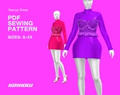 Teacup Dress Sewing Pattern (Sizes S - 4X) - PDF DOWNLOAD - Drag Queen Costume, Cocktail Dress, Mini Dress, Fantasy Dress, High Fashion