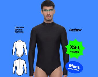 Men's Leotard (XS-L) Sewing Pattern For Cosplay Superhero Build Stretch Suit Dancewear Stretch