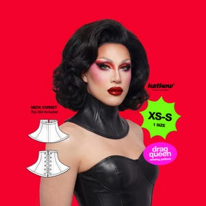 Molde para Corset de Pescoço (XS-S) com Formato Arredondado para Fantasia de Drag Queen, Cosplay e Acessório Alternativo de Cosplay