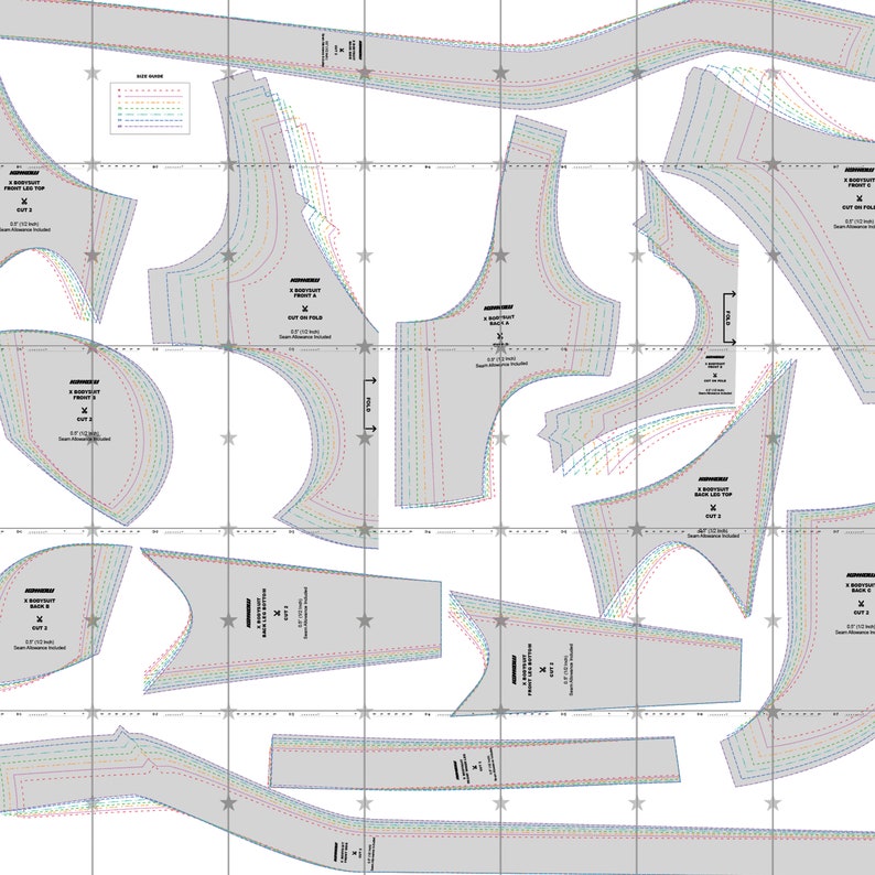 Cutout X Bodysuit Sewing Pattern sizes S 4X PDF DOWNLOAD - Etsy