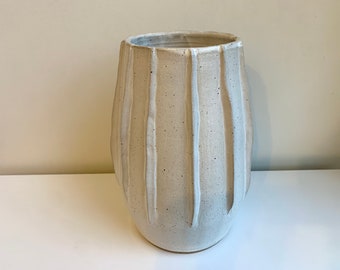 Handmade Vase, Pottery, Ceramic, Unique Fin Design