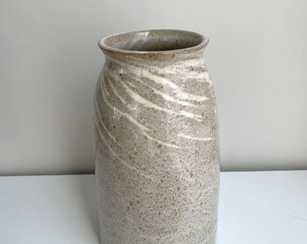 Handmade Vase, Pottery, Ceramic, Swirl Natural Tone Design