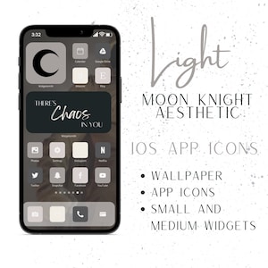 Light Theme Moon Knight Marc Spector Mr. Knight Steven Grant Aesthetic iOS 14 App Icon Covers with Wallpaper and Widgets