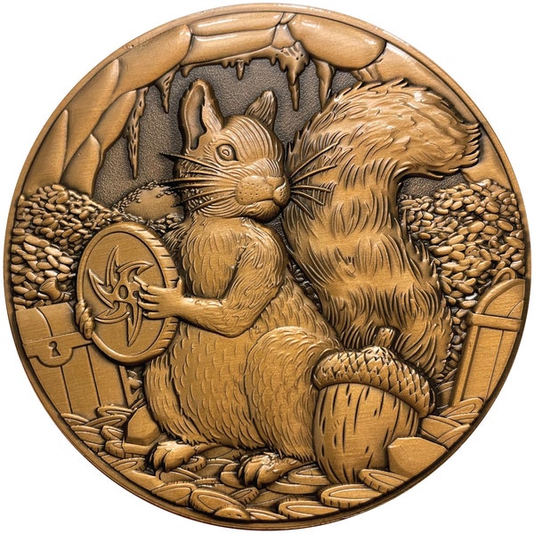 Goliath Coins – Squirrel – Large Display Coin with Stand