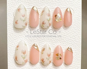 Reusable Rainbow Dreams | Premium Press on Nails Gel Hand Painted Pressons Customizable Gel Nail Artist faux nails ML798