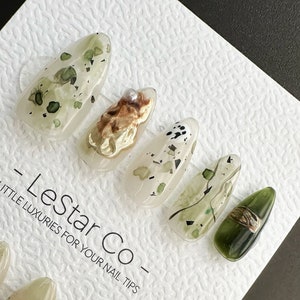 Handmade Press On Garden Fairy Gel Acrylic Nails 4for3 Timed Offer