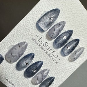 Handmade Starry Press On Nails: Reusable Gel False Nails