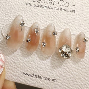 Reusable Ring Me On Cat-eye Effect| Premium Press on Nails Gel Hand Painted Pressons Customizable Gel Nail Artist faux nails BB326