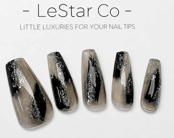 Timed Offer 4 For 3) Handmade Press On Kitty Cat Gel Acrylic Nails