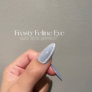 Frosty Feline Eye |Koci lakier żelowy | Sheer Baby Blue w/Silver Shimmer | Trwałe żele UV na pędzelku Paznokcie DIY Manicure Nail Art Supplies