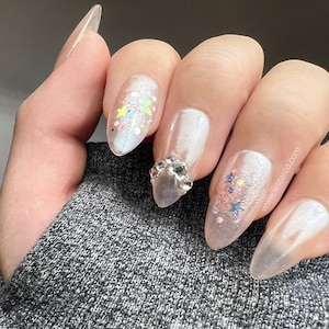 Reutilizable Swinging Out of The Blue / Premium Press on Nails Gel Pintado a mano Pressons Personalizable Gel Nail Artist uñas falsas TMR340