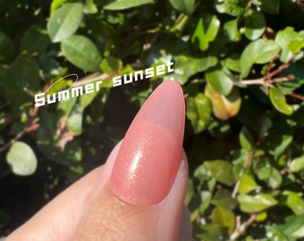 Summer Sunset Orange Shimmer  Nail PolishLong Lasting Brush on UV Gel Polish