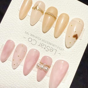Timed Offer 4 For 3) Handmade Press On Rosy Nude Kiss Gel Acrylic Nails image 3