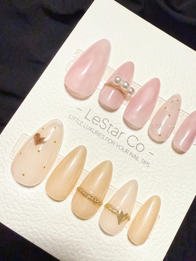 Timed Offer 4 For 3) Handmade Press On Rosy Nude Kiss Gel Acrylic Nails image 5