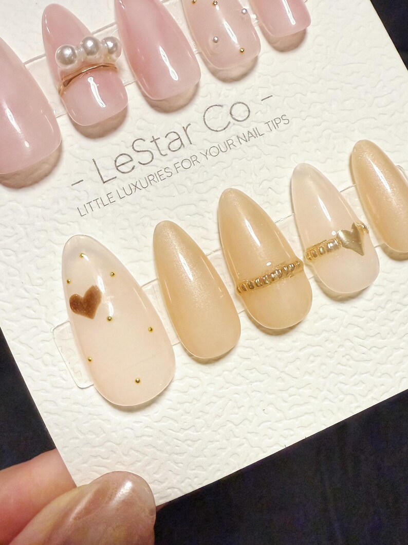 Timed Offer 4 For 3) Handmade Press On Rosy Nude Kiss Gel Acrylic Nails image 4