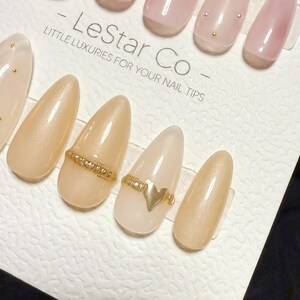 Timed Offer 4 For 3) Handmade Press On Rosy Nude Kiss Gel Acrylic Nails image 2
