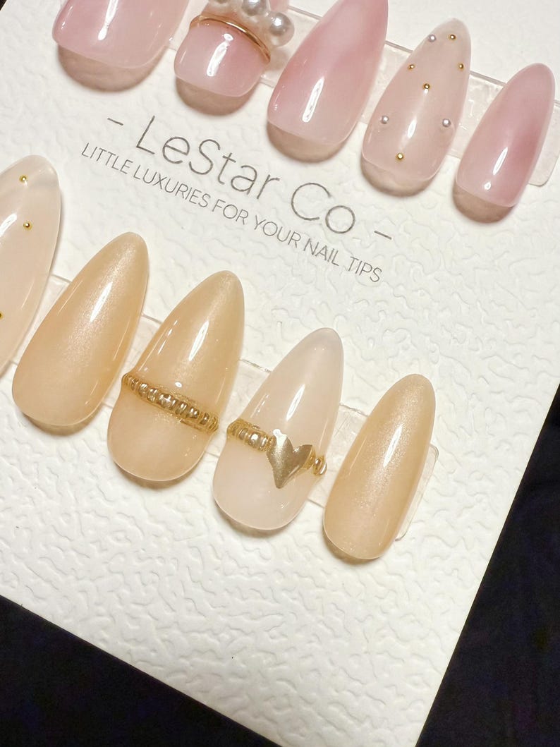 Timed Offer 4 For 3) Handmade Press On Rosy Nude Kiss Gel Acrylic Nails image 2