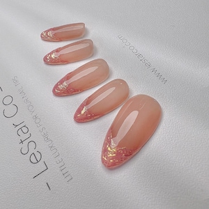 Reusable Summer Glow Inspired Vol III| Premium Press on Nails Gel Hand Painted Pressons Customizable Gel Nail Artist faux nails XWZ234