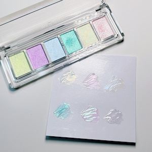 Paleta pudrów lustrzanych Chrome Mirror | Puder Aurora Polar light Mermaid Effect | Holographic Nail Art Supply