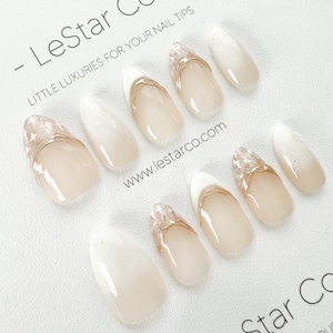 Reusable Woolen Chic | Premium Press on Nails Gel Hand Painted Pressons Customizable Gel Nail Artist faux nails ML298