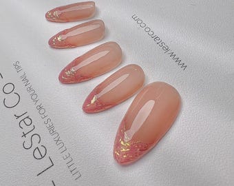 Timed Offer 4 For 3) Handmade Press On Summer Glow Gel Acrylic Nails