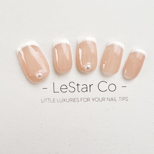 Reusable French Tip | Premium Press on Nails Gel | Fake Nails | Cute Fun Colorful Colorful Gel Nail Artist faux nails xwz214