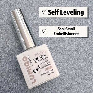 Crystal Shine Top Coat Sem Limpeza, Esmalte em Gel UV de Longa Duração para Aplicação com Pincel