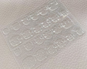 Pestañas adhesivas para uñas de fijación ultra fuerte hechas a mano: pegatinas para uñas de doble cara (24 pestañas/hoja)