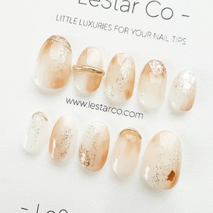 Reusable Chic Gold | Premium Press on Nails Gel | Fake Nails | Cute Fun Colorful Gel Nail Artist faux nails ML288