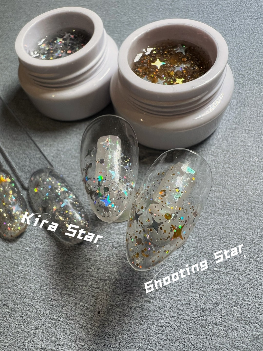 Shooting Star Kira Star Gold/silver Holographic Star Mixed Glitter