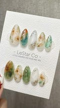 Timed Offer 4 For 3) Handmade Press On Woodland Floral Gel Acrylic Nails