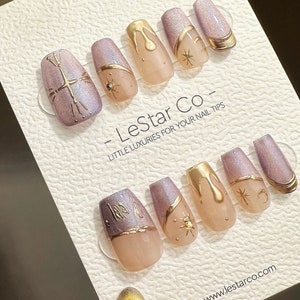 Oeil de chat réutilisable| Gel pressé fait main haut de gamme | Faux ongles | Faux ongles en gel Pressons pour artistes