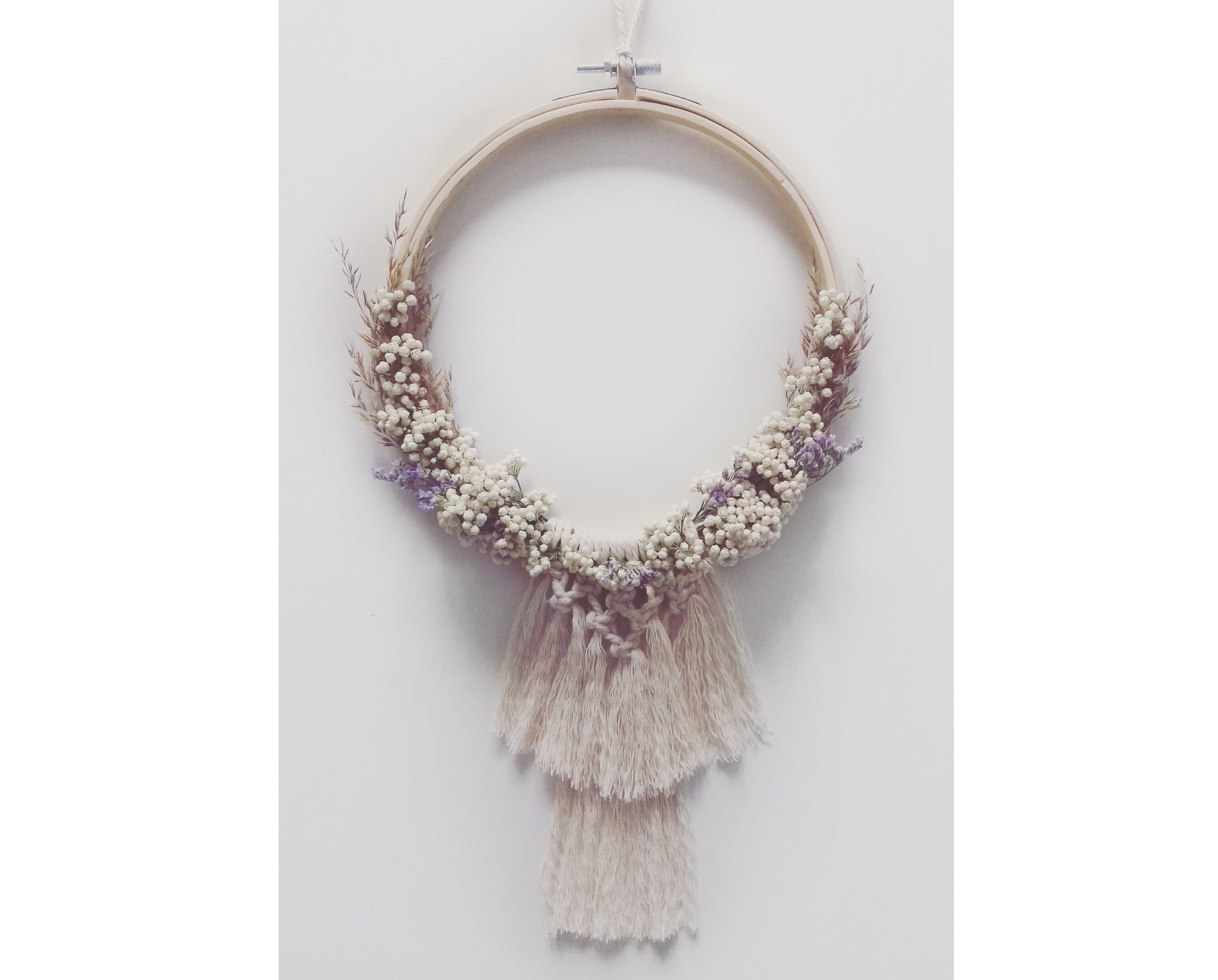 Couronne Fleurs Séchées Macramé Déco Mariage Romy