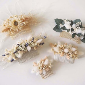 Customizable floral comb preserved dried flowers hair accessory wedding event hairstyle