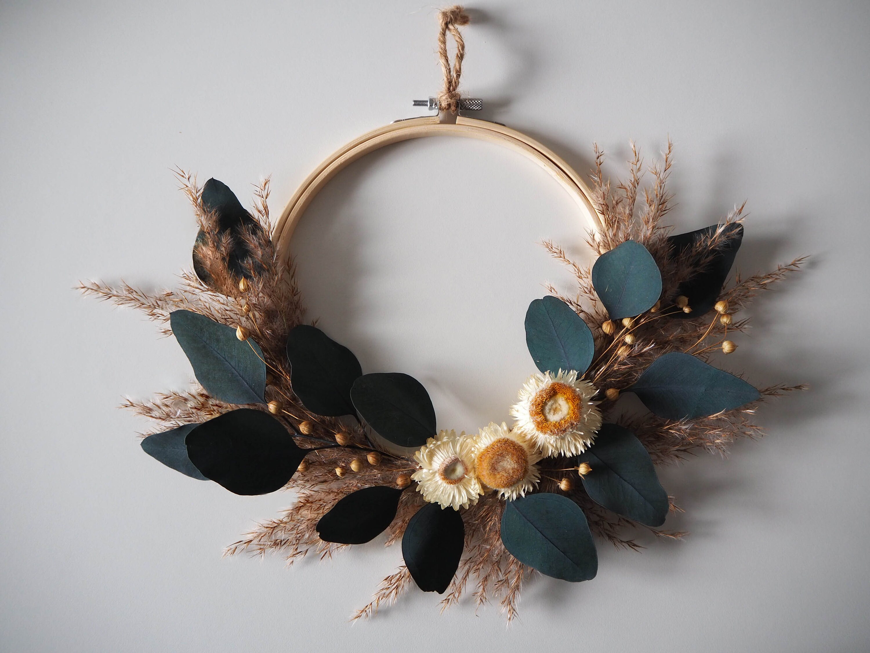 Couronne Fleurs Séchées Eucalyptus Stabilisé Yza