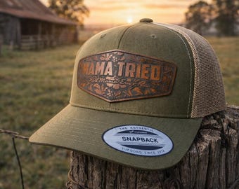 Mama Tried Leatherette Patch Trucker Hat